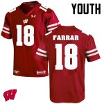 Youth Wisconsin Badgers NCAA #18 Arrington Farrar Red Authentic Under Armour Stitched College Football Jersey OA31M47NW